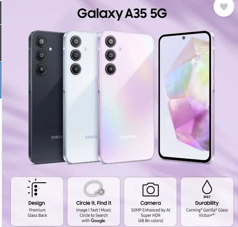 Samsung Galaxy A35 5G (Awesome Lilac, 128 GB) (8 GB RAM)