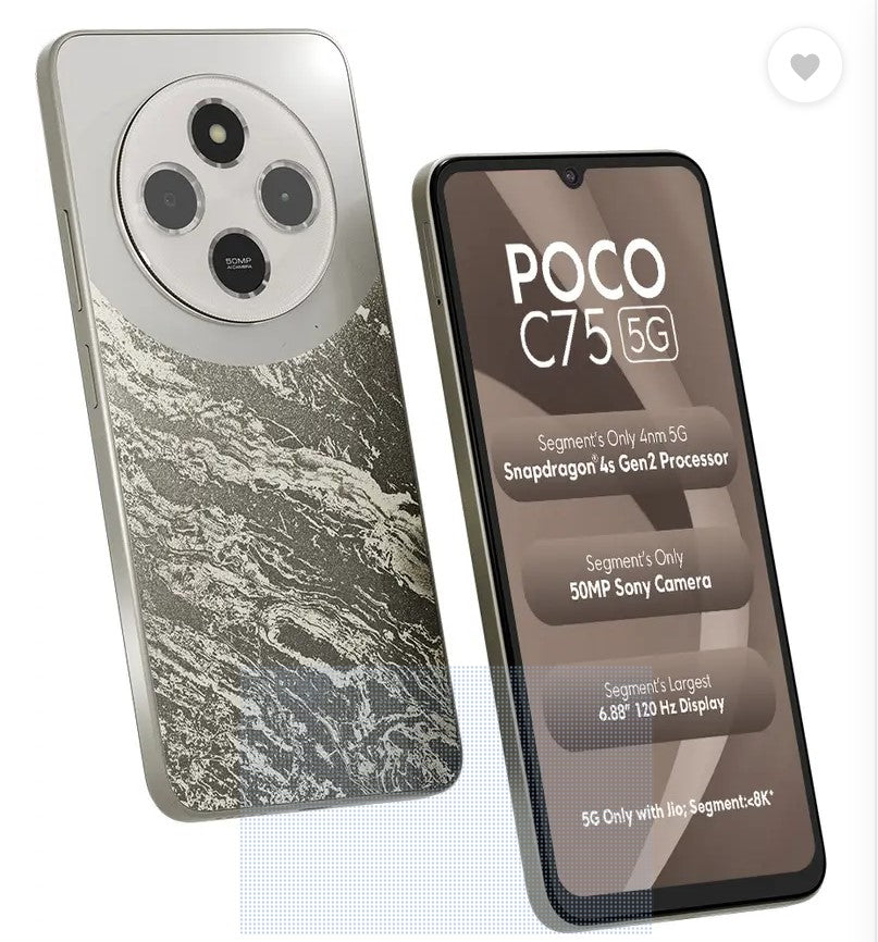 POCO C75 5G (Silver Stardust, 128 GB)  (4 GB RAM)