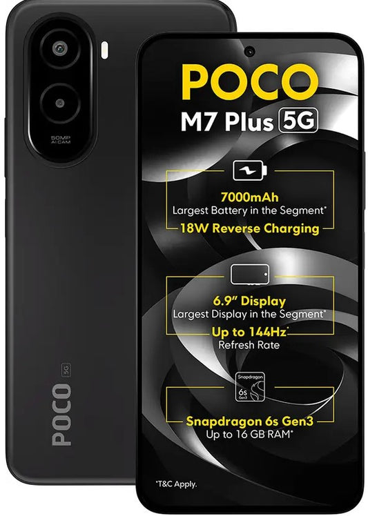 POCO M7 Plus 5G (Carbon Black, 128 GB)  (8 GB RAM)