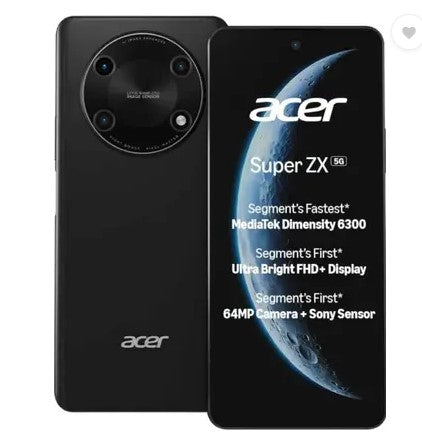 Acer Super ZX 5G (Carbon Black,, 128 GB)  (6 GB RAM)