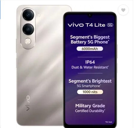 vivo T4 Lite 5G Charger in the Box (Titanium Gold, 128 GB)  (4 GB RAM)