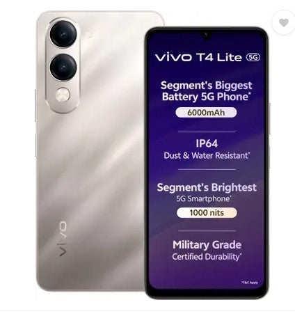 vivo T4 Lite 5G Charger in the Box (Titanium Gold, 128 GB)  (4 GB RAM)