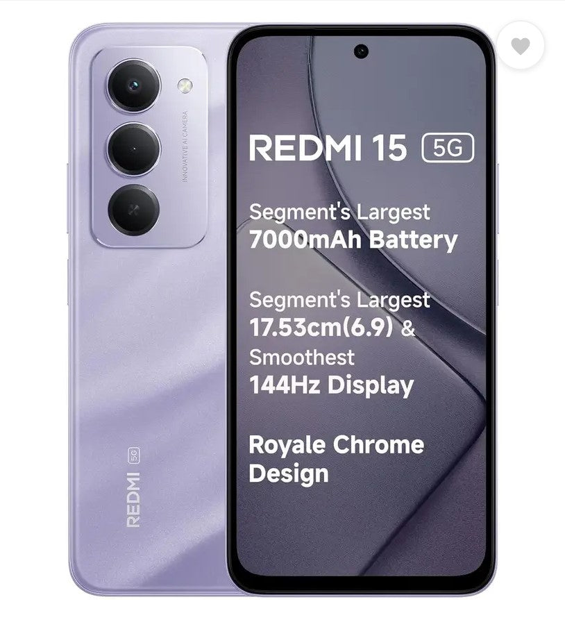 REDMI 15 5G (Sandy Purple, 128 GB)  (6 GB RAM)