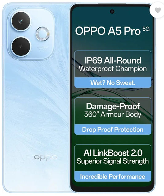 OPPO A5 Pro 5G (Feather Blue, 128 GB)  (8 GB RAM)