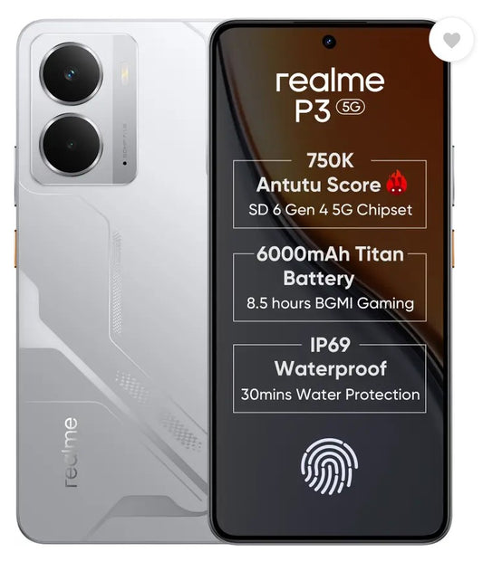 realme P3 5G (Space Silver, 128 GB)  (8 GB RAM)