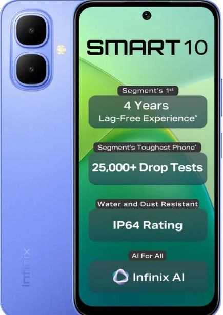 Infinix SMART 10 (Iris Blue, 64 GB)  (4 GB RAM)