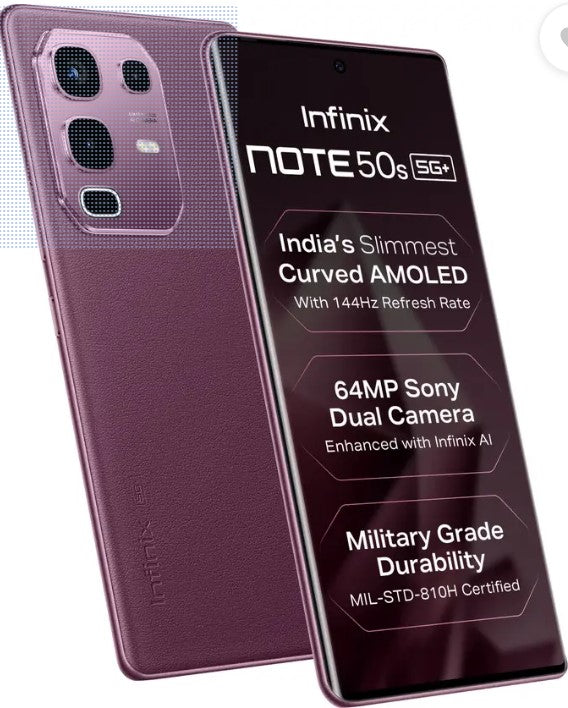 Infinix NOTE 50s 5G+ 45W Charger In the Box & AI (Mystic Plum, 128 GB)  (6 GB RAM)