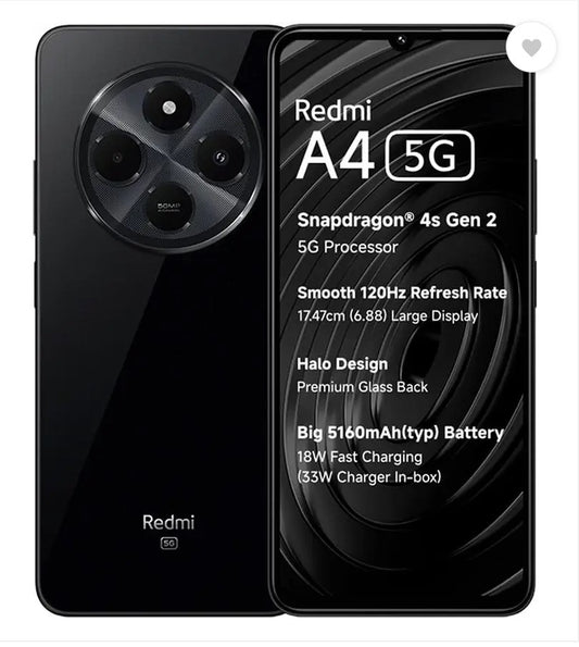 REDMI A4 5G only on Jio SIM (Starry Black, 64 GB)  (4 GB RAM)