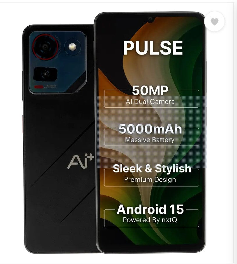 Ai+ Pulse (Black, 128 GB)  (6 GB RAM)