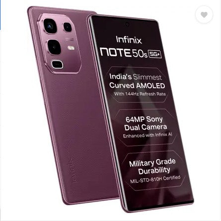 Infinix NOTE 50s 5G+ 45W Charger In the Box & AI (Mystic Plum, 128 GB)  (6 GB RAM)
