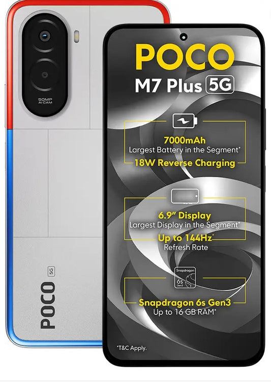 POCO M7 Plus 5G (Chrome Silver, 128 GB)  (6 GB RAM)