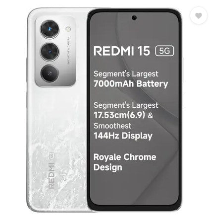 REDMI 15 5G (Frosted White, 128 GB)  (6 GB RAM)
