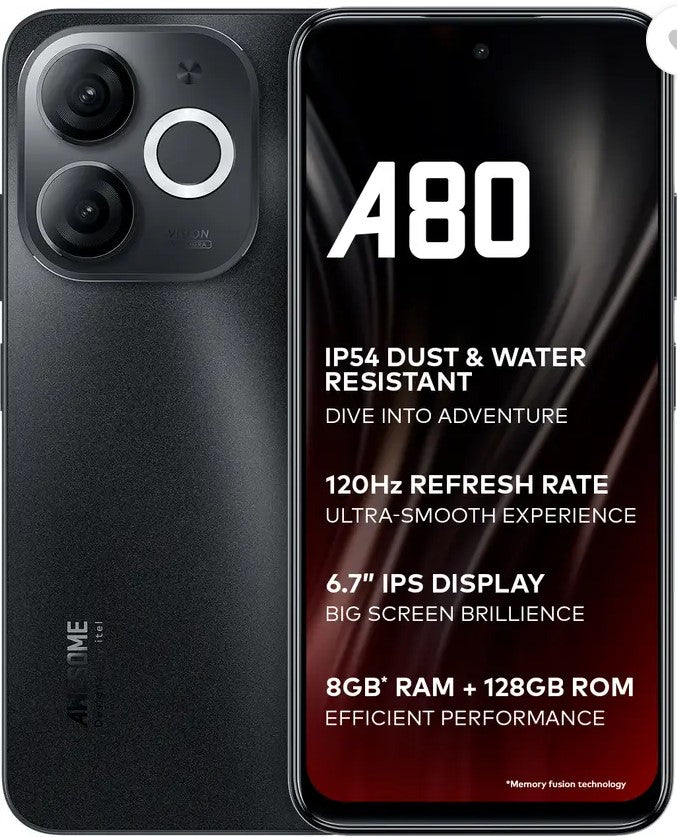 itel A80 (Sandstone Black, 128 GB)  (4 GB RAM)