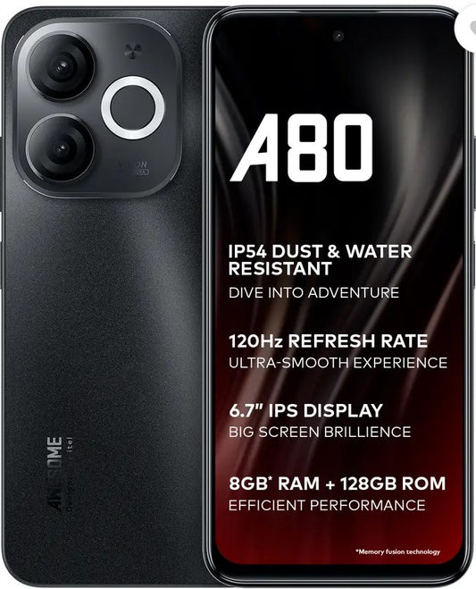 itel A80 (Sandstone Black, 128 GB)  (4 GB RAM)