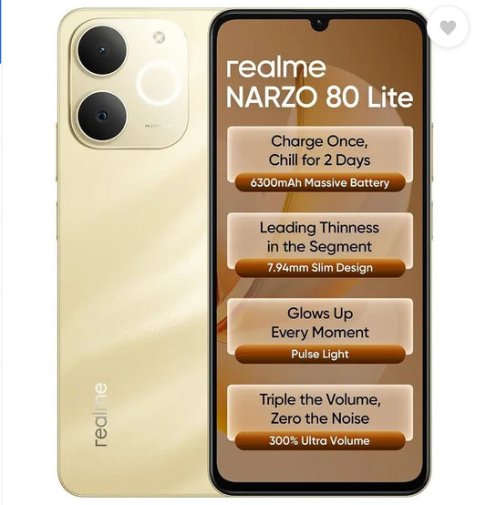 realme Narzo 80 Lite 4G (Beach Gold, 64 GB)  (4 GB RAM)
