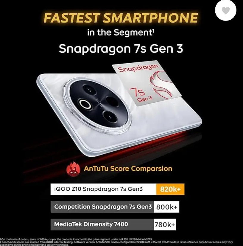 IQOO Z10 5G (Glacier Silver / Silver, 128 GB)  (8 GB RAM)