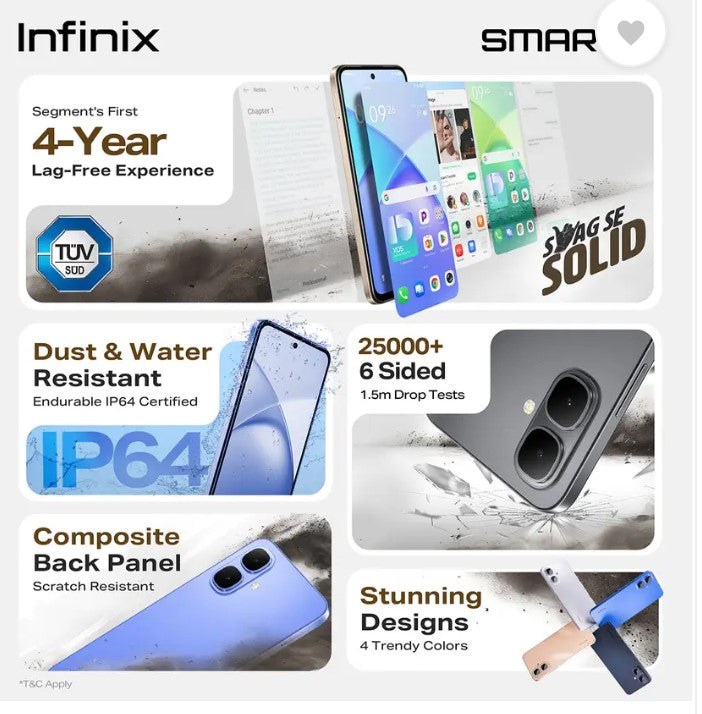 Infinix SMART 10 (Iris Blue, 64 GB)  (4 GB RAM)