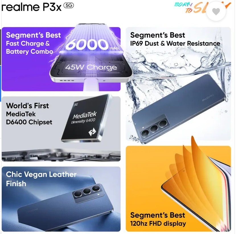 realme P3x 5G (Midnight Blue, 128 GB)  (6 GB RAM)